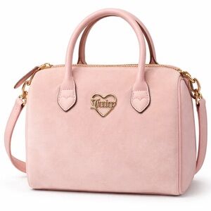 NWOT Juicy Couture Velour Pink Satchel Mini Bowler Crossbody Bag Y2K